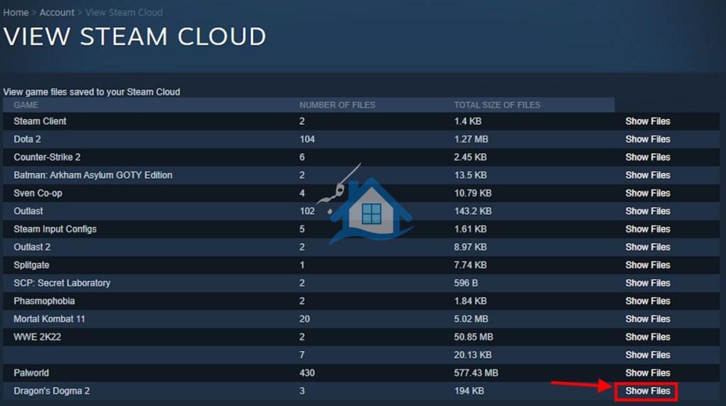 نمایش فایل های ذخیره ابری در صفحه Steam Remote