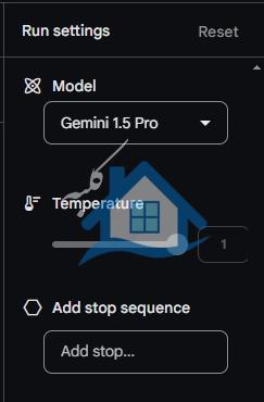 مدل gemini 1.5 pro را انتخاب کنید