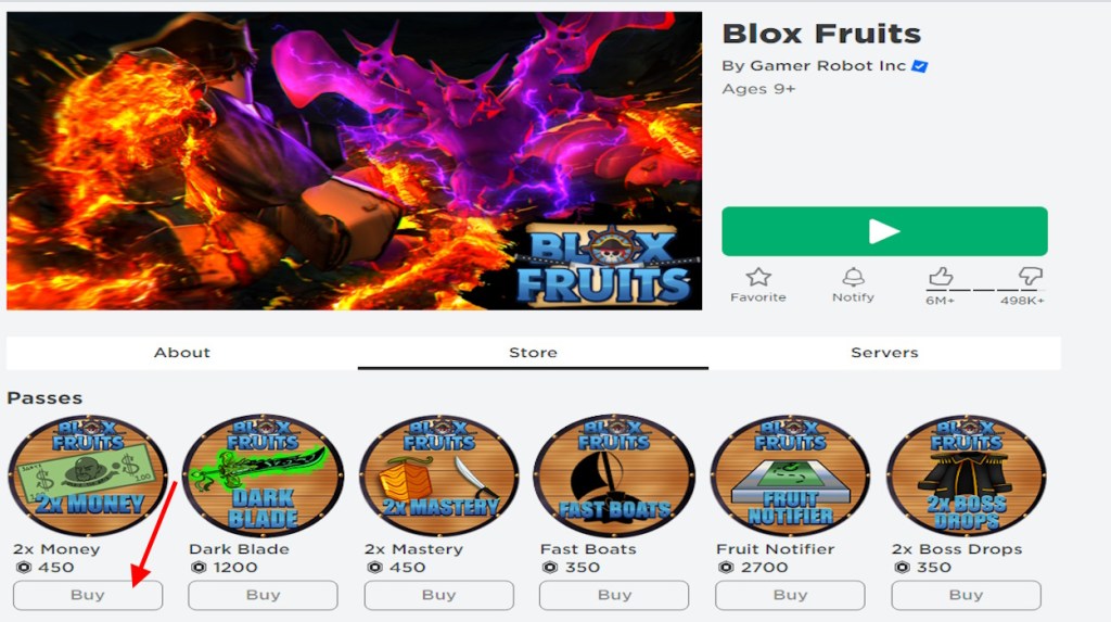Blox Fruits Game Pass در Roblox