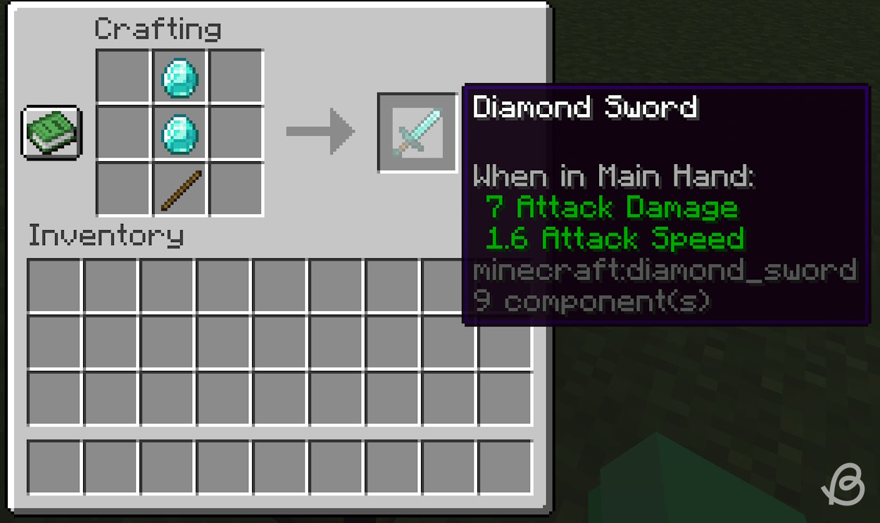 دستور ساخت شمشیر الماس در Minecraft
