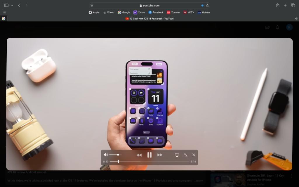 نمایشگر ویدیو در macOS Sequoia